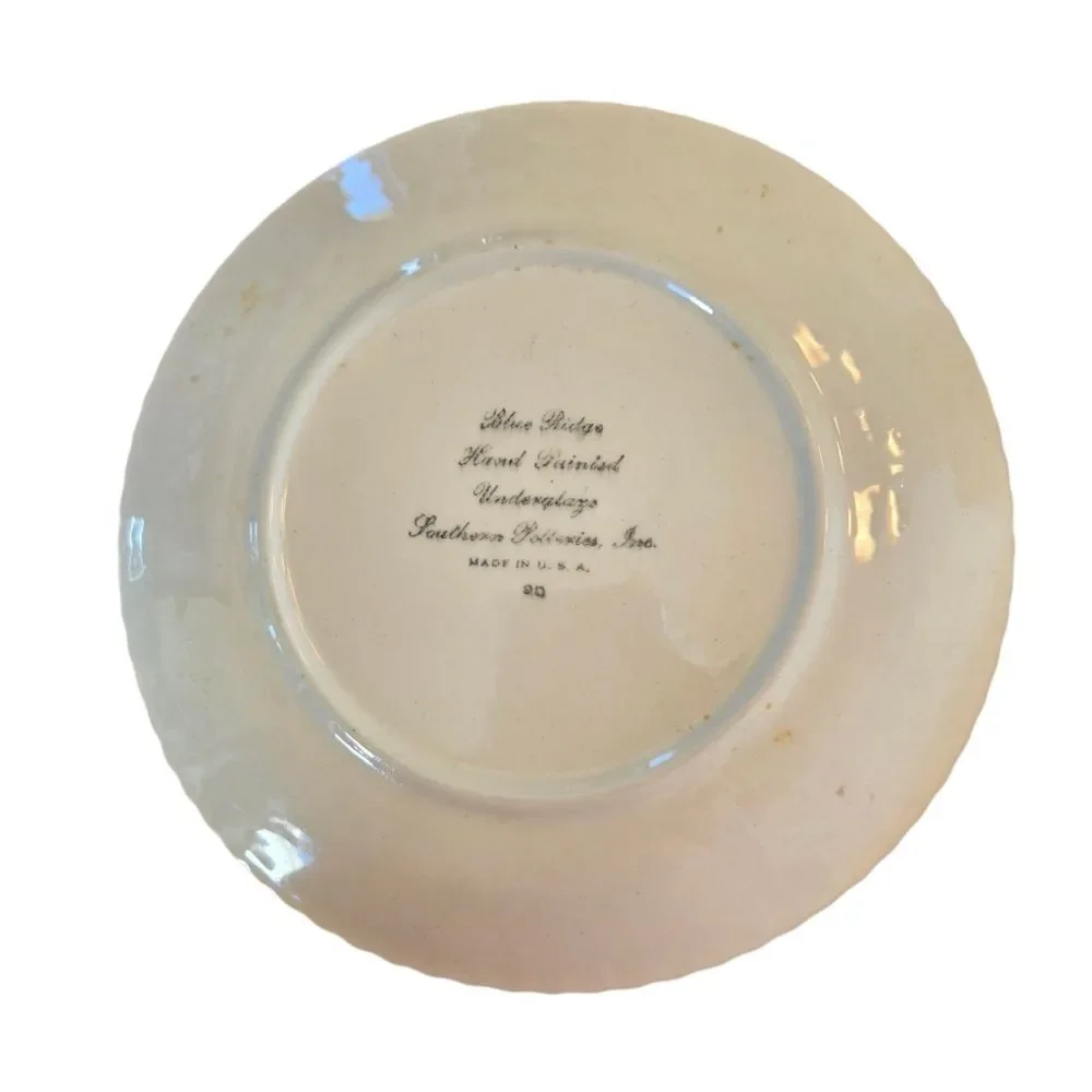 Blue Ridge Southern Ivy Hand Painted Candlewick Edges Set of 4 Bread Plates 7